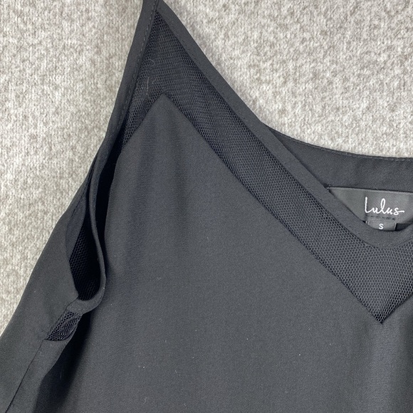 Lulu’s Sweet Fling black camisole coquette S minimalist y2k edgy office evening - Picture 3 of 12